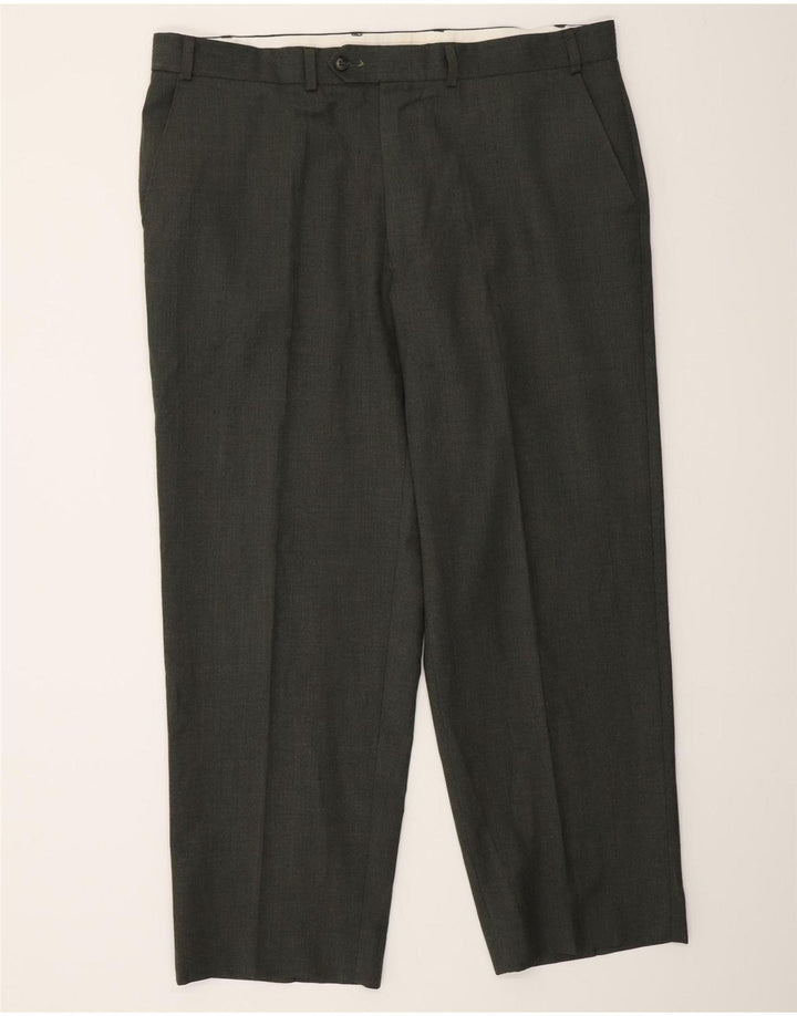 Marks & Spencer Mens St. Michael Straight Suit Trousers W40 L29 Green