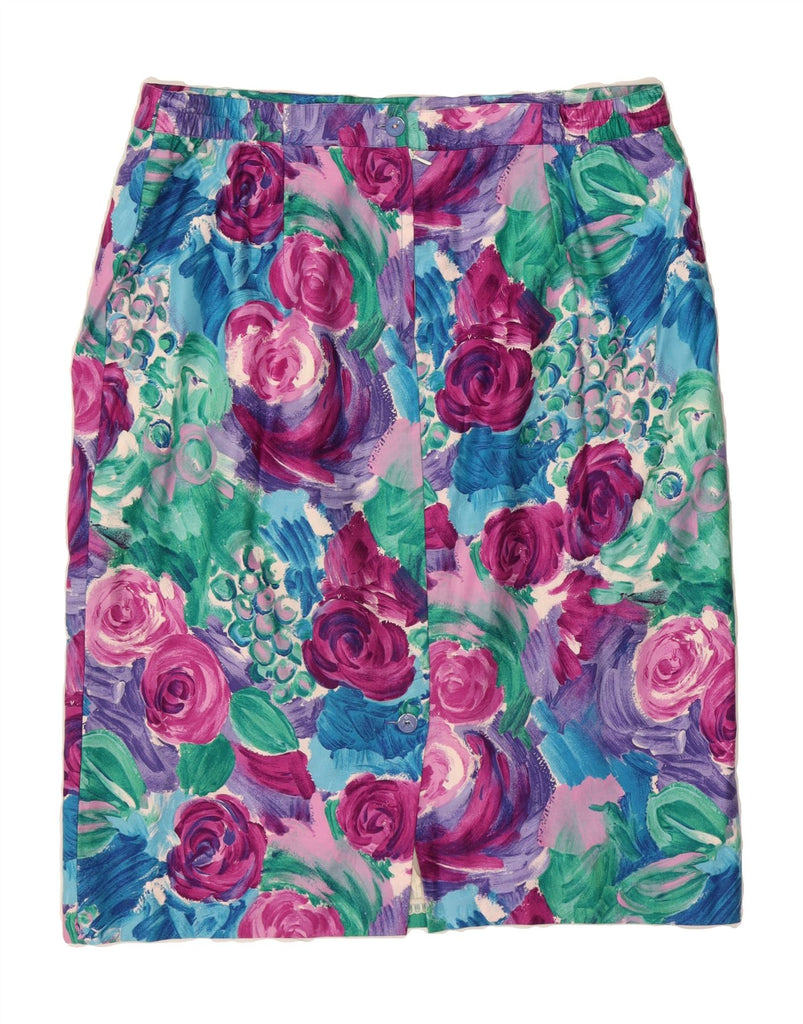 ELVI COUTURE Womens 2 Piece Skirt Set IT 50 XL W42  Multicoloured Floral Vintage Elvi Couture and Second-Hand Elvi Couture from Messina Hembry 