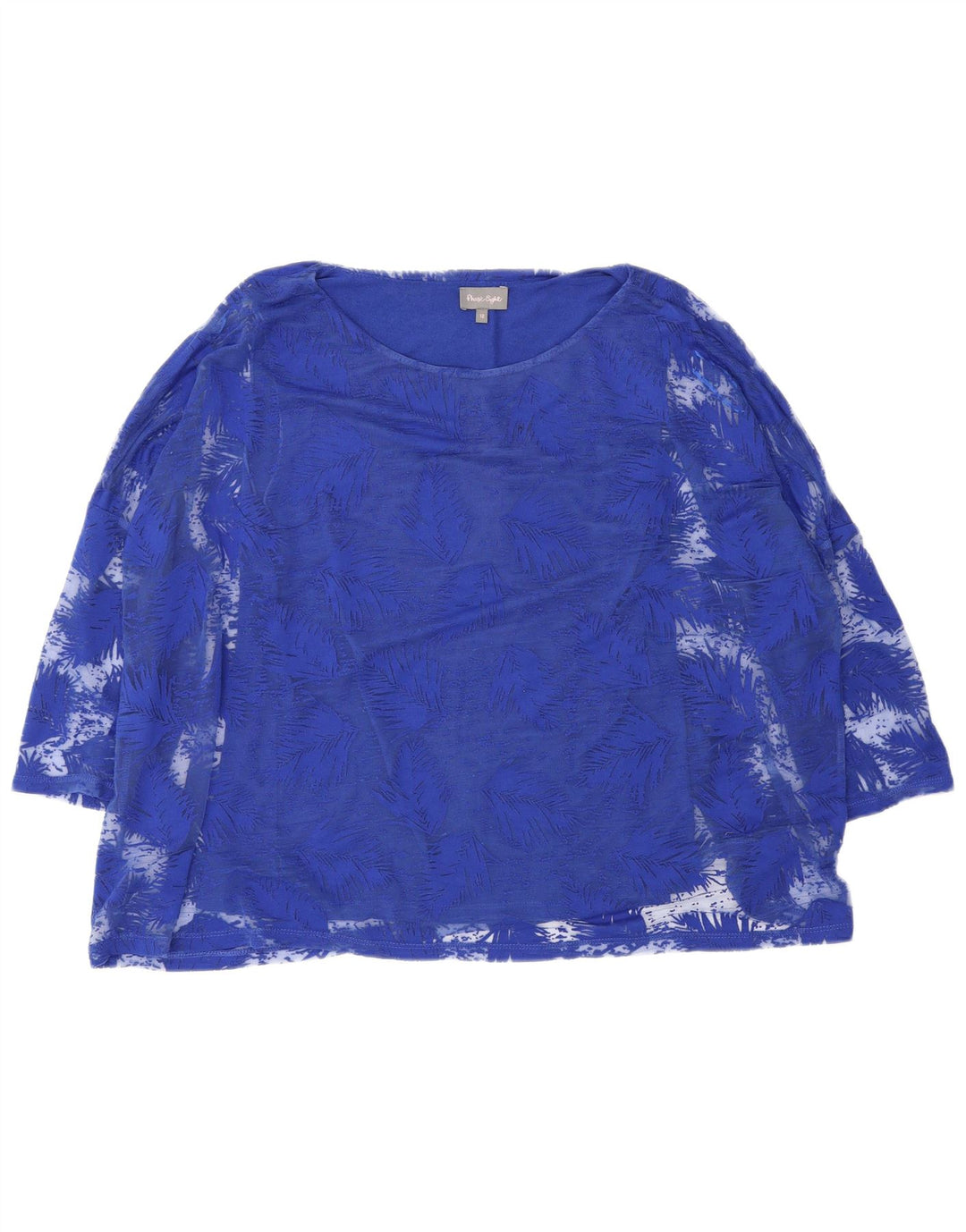 Phase Eight Womens Oversized Top 3/4 Sleeve UK 12 Medium  Blue Floral