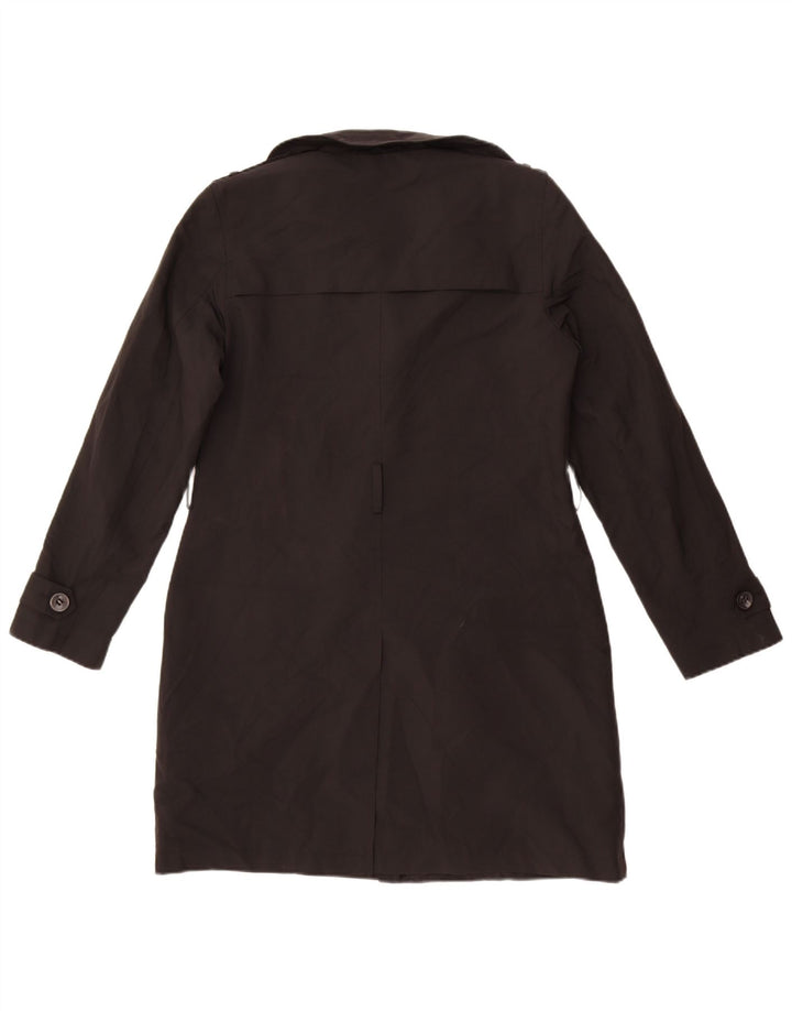 Marks & Spencer Womens Trench Coat UK 12 Medium Black Polyester