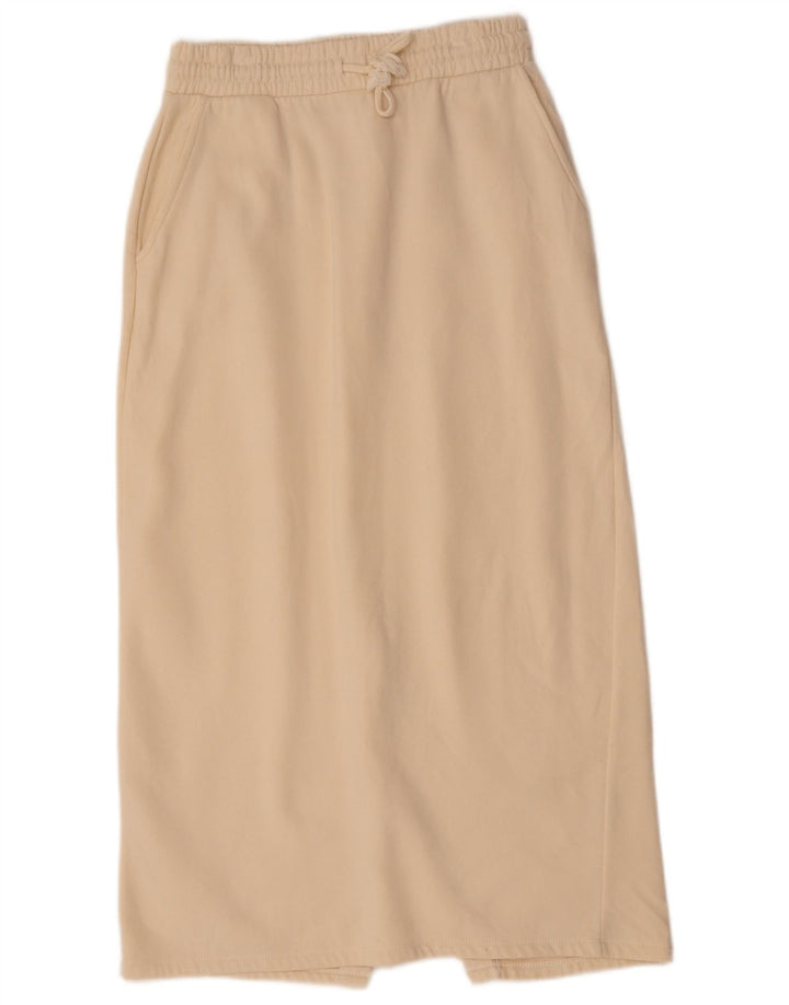ZARA Womens Straight Skirt Large W32 Beige Cotton