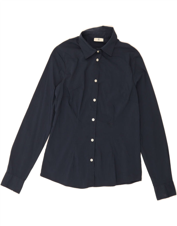 CERRUTI 1881 Womens Shirt UK 12 Medium Navy Blue Cotton Vintage Cerruti 1881 and Second-Hand Cerruti 1881 from Messina Hembry 