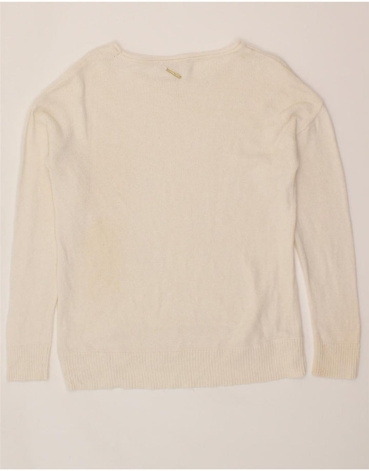 MICHAEL KORS Womens Boat Neck Jumper Sweater UK 10 Small White Vintage Michael Kors and Second-Hand Michael Kors from Messina Hembry 