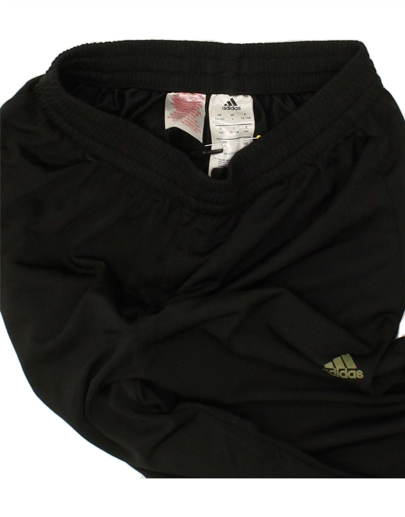 ADIDAS Boys Tracksuit Trousers Joggers 13-14 Years Black Polyester | Vintage Adidas | Thrift | Second-Hand Adidas | Used Clothing | Messina Hembry 