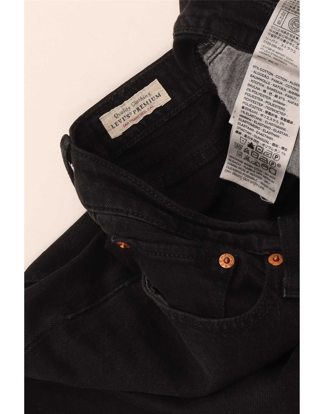 Levi's Womens Wedgie Straight Jeans W29 L28 Black Cotton