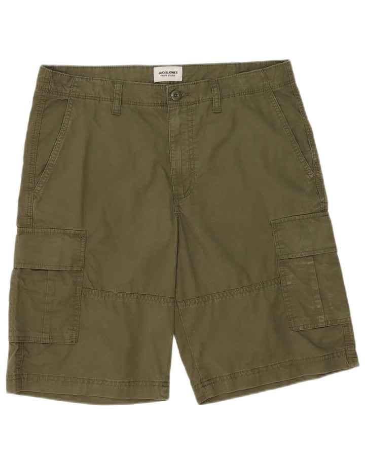 Jack & Jones Mens Cargo Shorts Medium W32 Khaki Cotton