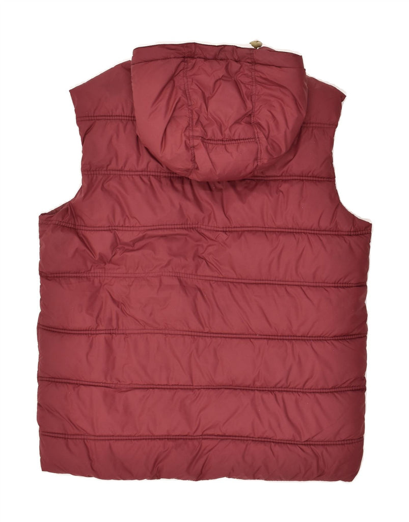 JACK & JONES Mens Hooded Padded Gilet UK 40 Large Maroon Nylon | Vintage Jack & Jones | Thrift | Second-Hand Jack & Jones | Used Clothing | Messina Hembry 