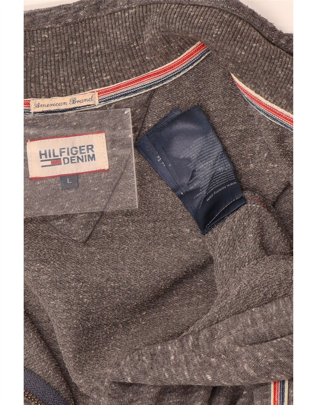 Tommy Hilfiger Womens Tracksuit Top Jacket UK 16 Large Grey Flecked