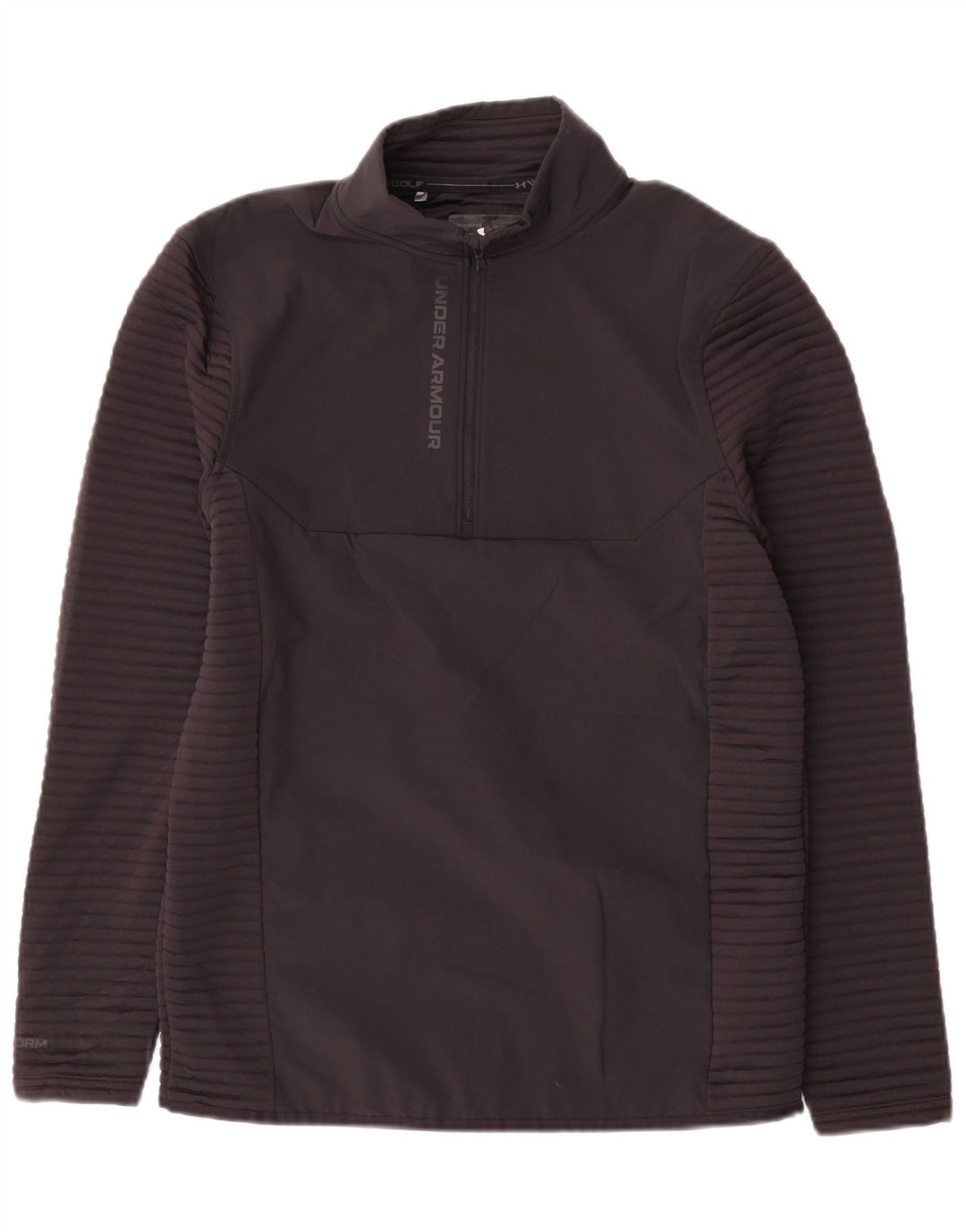 Under Armour Mens Zip Neck Pullover Tracksuit Top Small Black Polyester