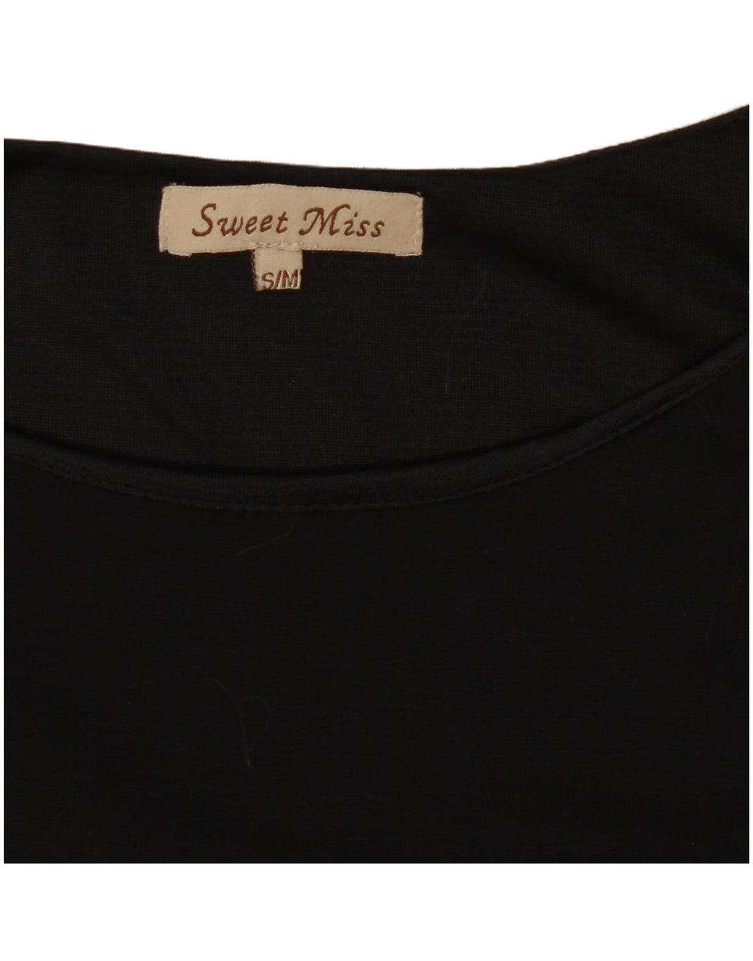 Vintage Womens 3/4 Sleeve Basic Dress UK 10 Small Black Geometric Wool