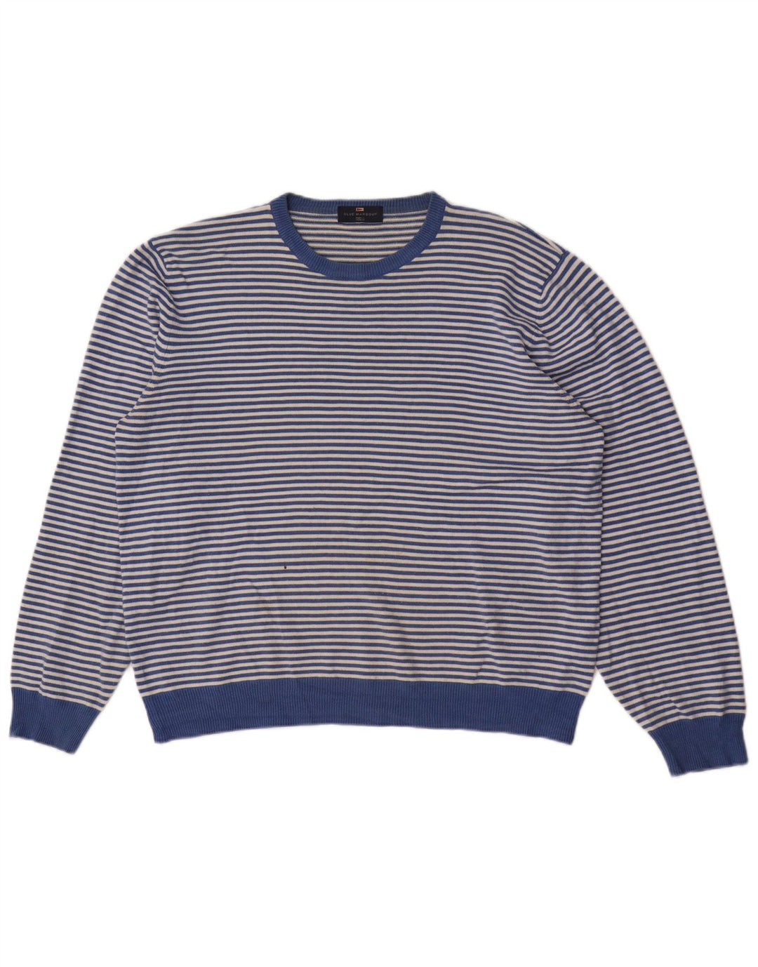 Marks & Spencer Mens Blue Harbour Crew Neck Jumper Sweater XL Blue Striped