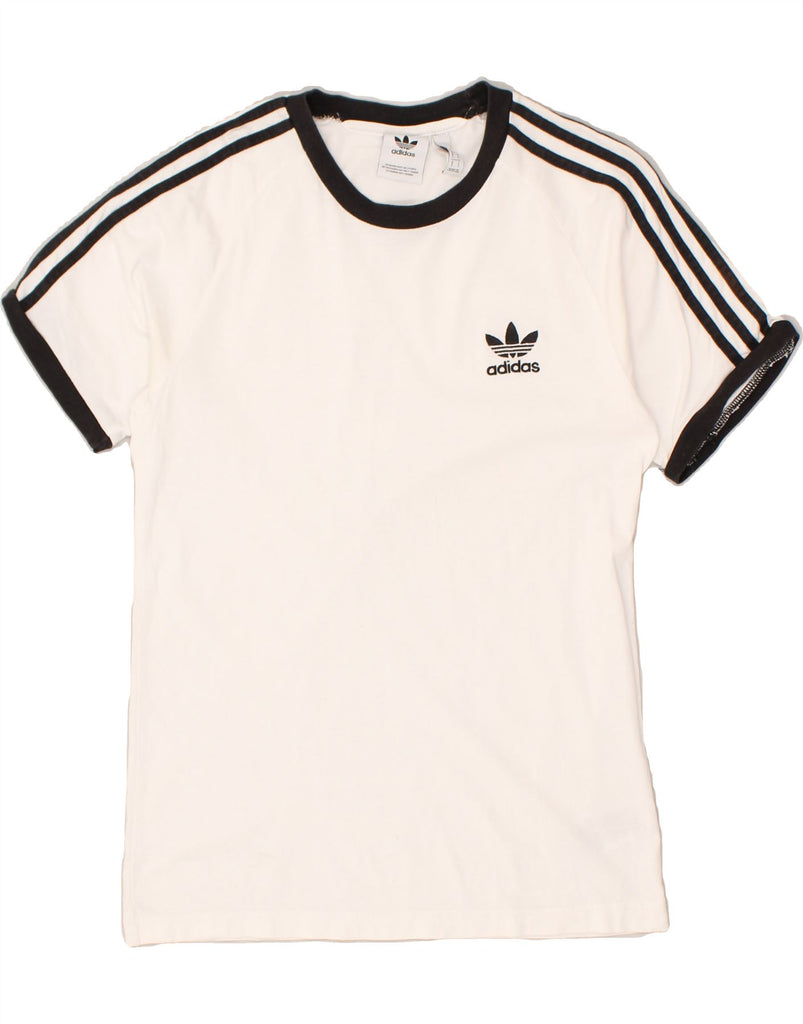 ADIDAS Mens T-Shirt Top Small White Cotton | Vintage Adidas | Thrift | Second-Hand Adidas | Used Clothing | Messina Hembry 