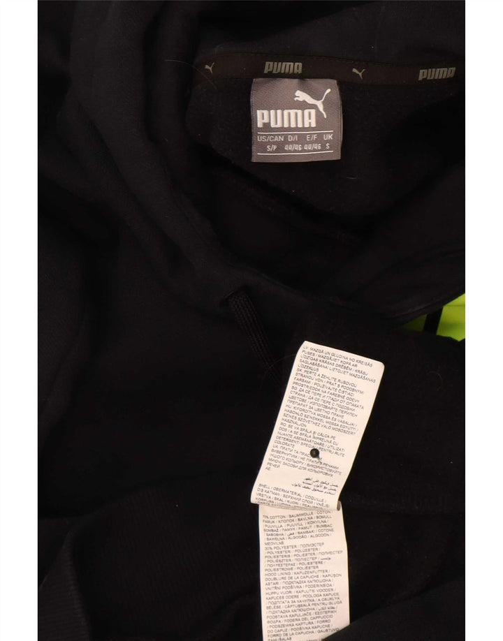 Puma Mens Graphic Hoodie Jumper Small Black Cotton
