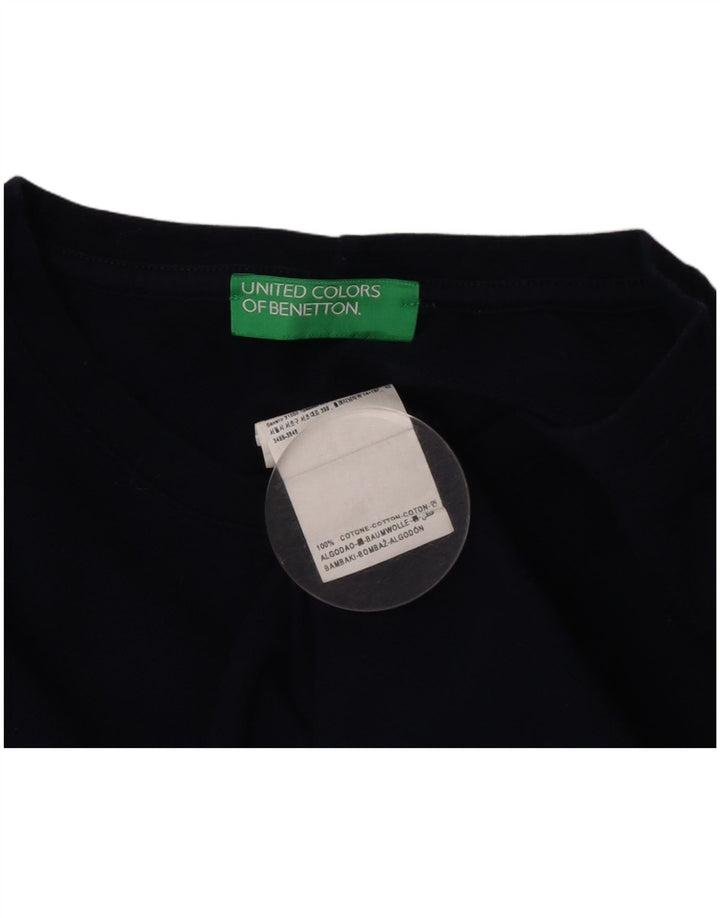 Benetton Mens T-Shirt Top Large Navy Blue Cotton