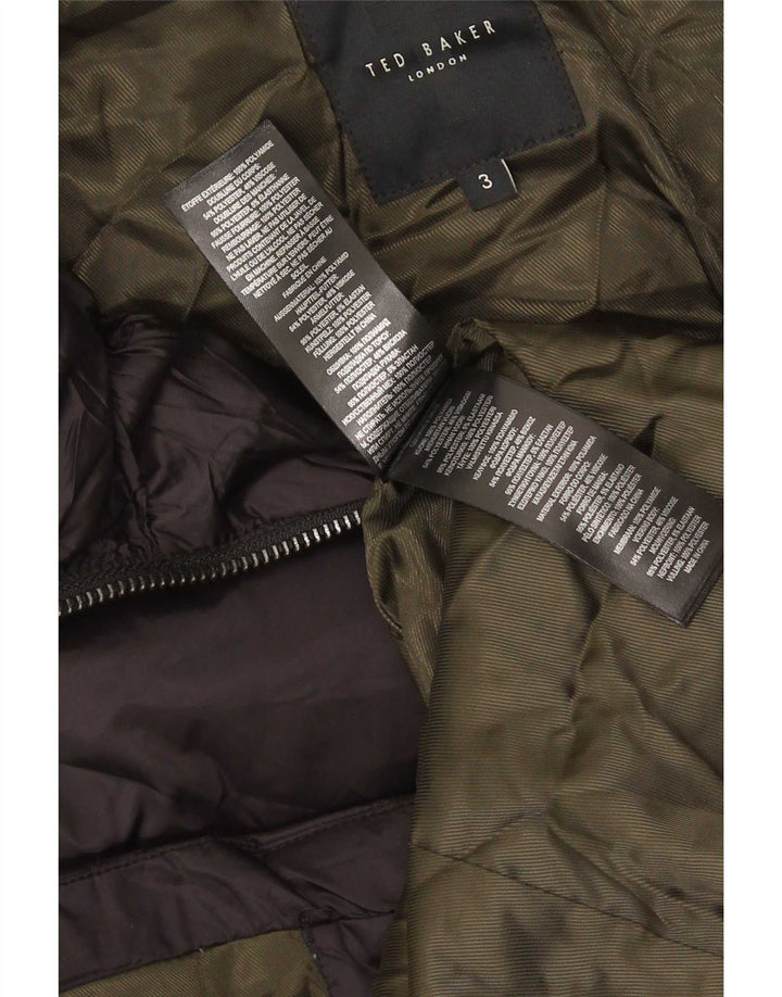 Ted Baker Womens Hooded Padded Coat Size 3 Medium Black Polyamide
