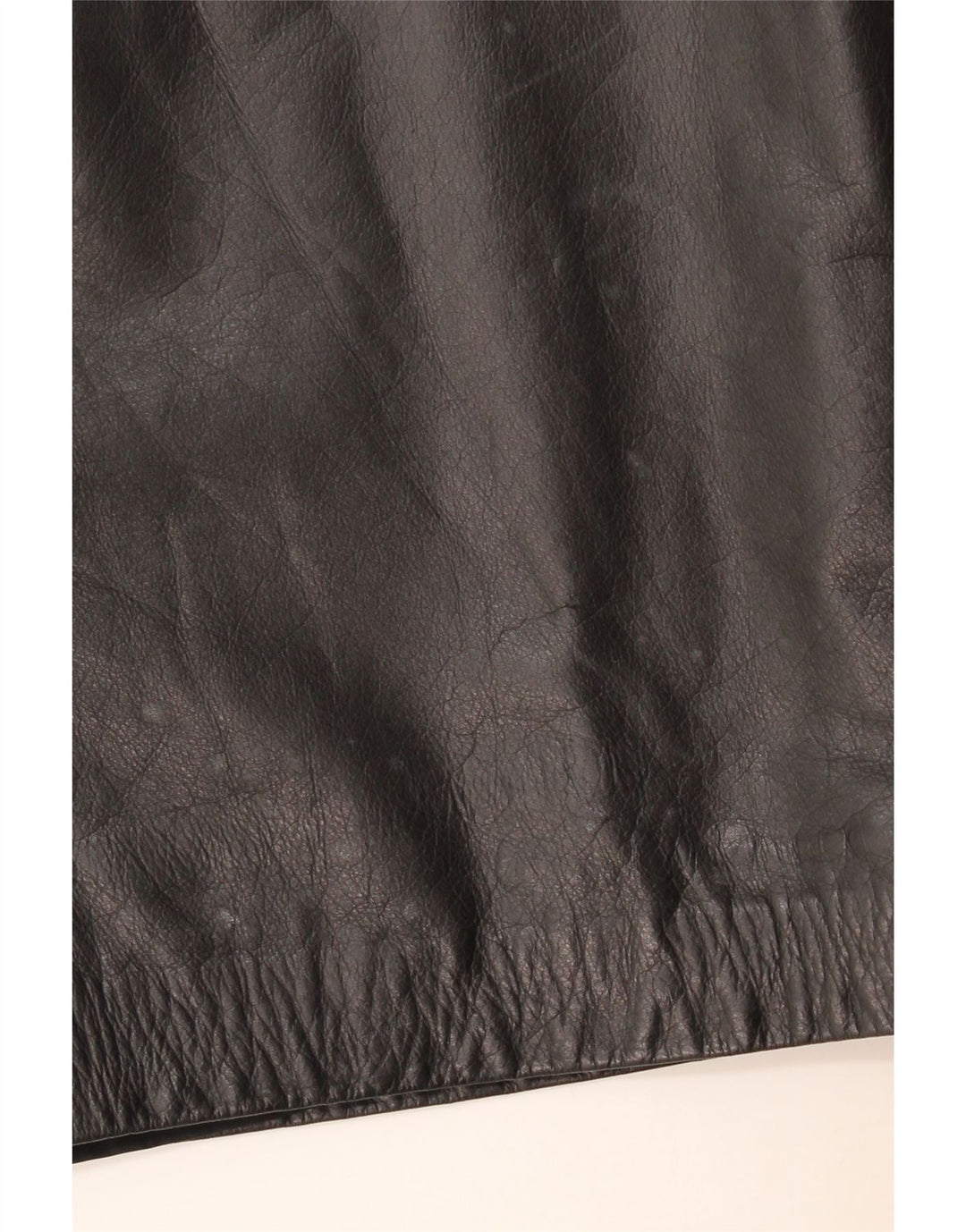 Vintage Womens Leather Skirt IT 50 XL W36  Black Leather
