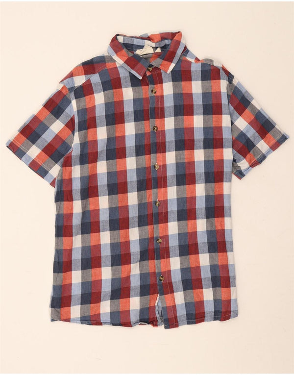Mountain Warehouse Mens Short Sleeve Shirt Large Multicoloured Check Cotton