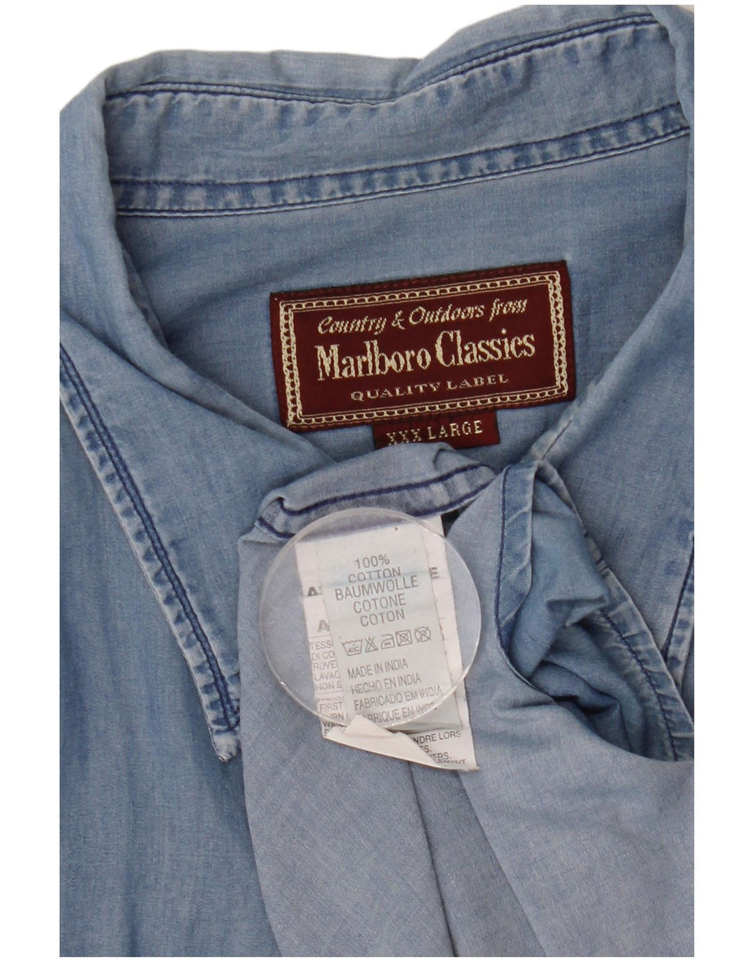 Marlboro Classics Mens Shirt 3XL Blue Cotton