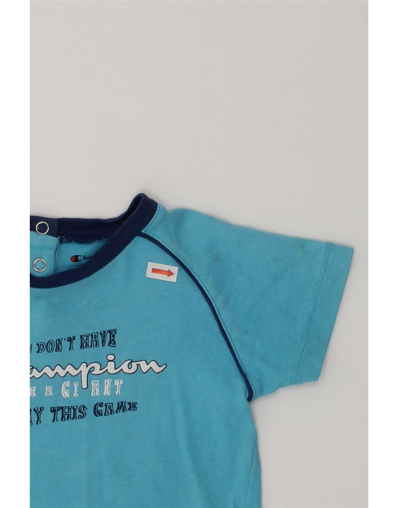 CHAMPION Baby Boys Graphic T-Shirt Top 9-12 Months Blue Cotton | Vintage Champion | Thrift | Second-Hand Champion | Used Clothing | Messina Hembry 