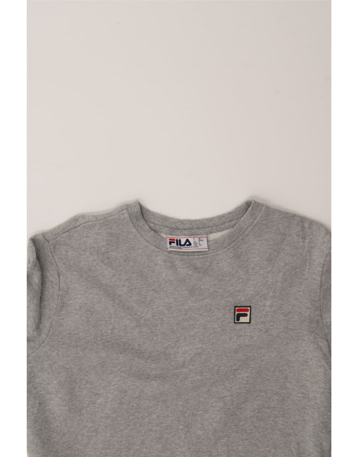 FILA Womens Sweatshirt Jumper UK 10  Small Grey Cotton Vintage Fila and Second-Hand Fila from Messina Hembry 