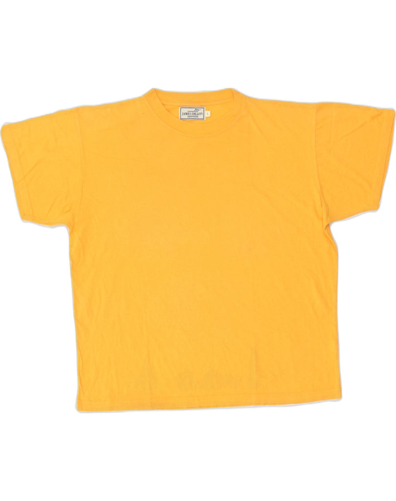 JAMES DILLON Mens T-Shirt Top Large Yellow Cotton | Vintage James Dillon | Thrift | Second-Hand James Dillon | Used Clothing | Messina Hembry 