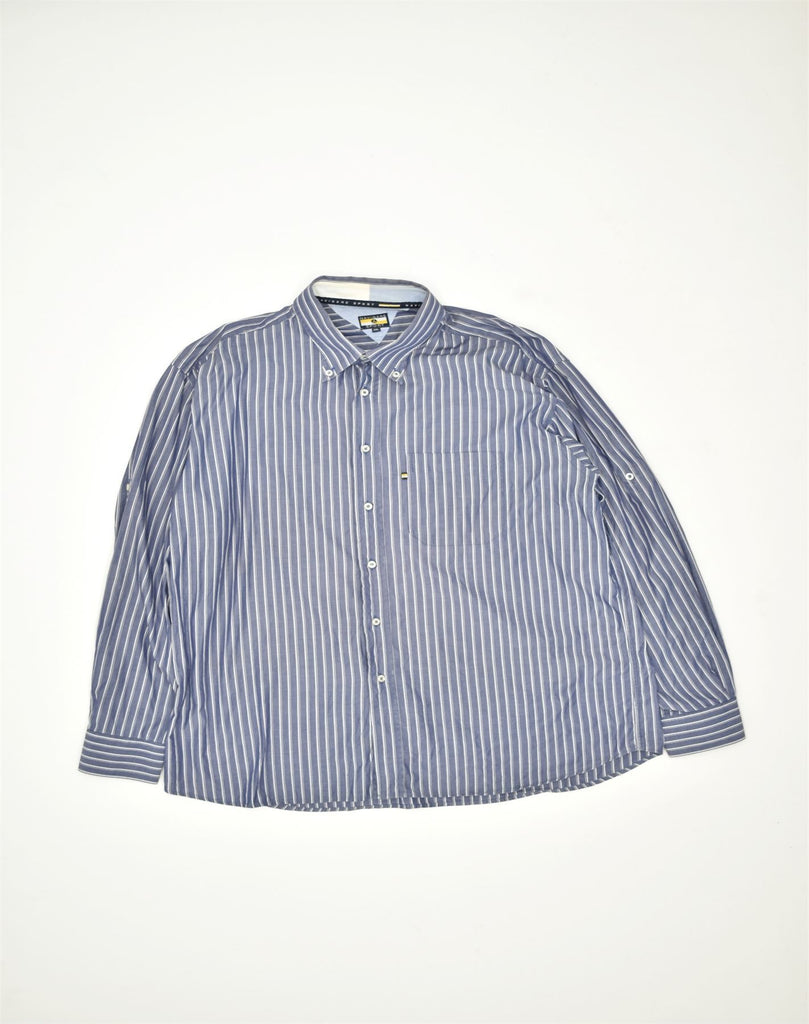 NAVIGARE Mens Shirt 2XL Blue Striped Cotton | Vintage | Thrift | Second-Hand | Used Clothing | Messina Hembry 