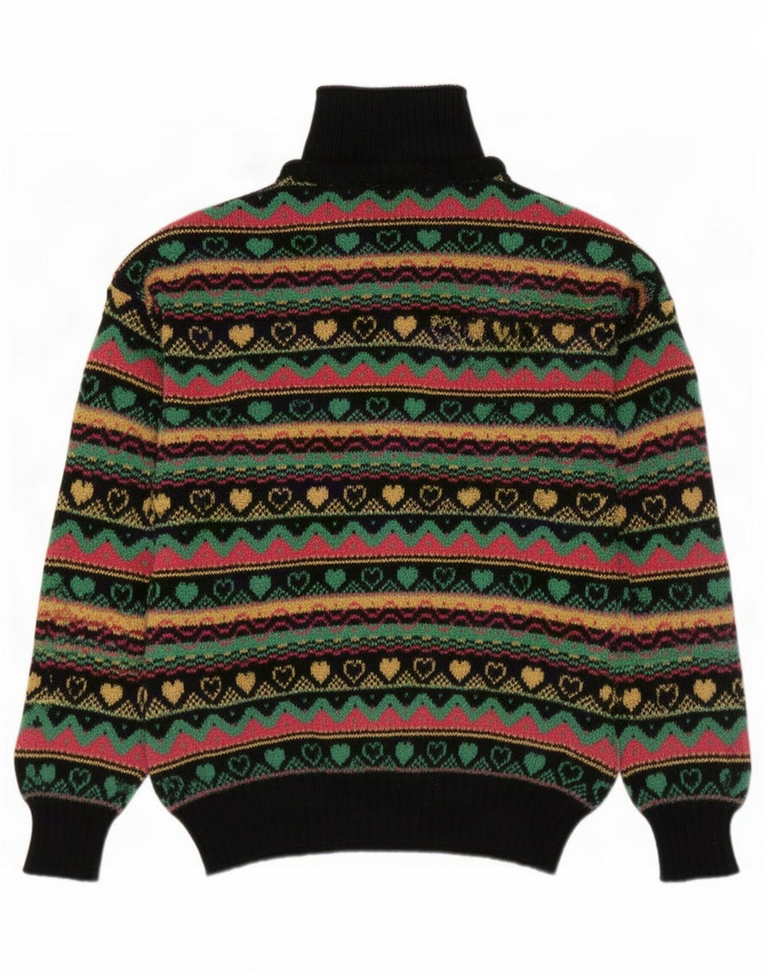 Benetton Womens Polo Neck Jumper Sweater IT 46 Large Multicoloured