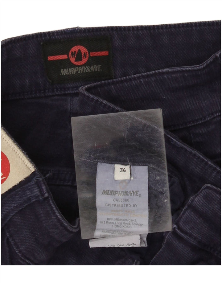 MURPHY & NYE Mens Slim Jeans W34 L34 Navy Blue Cotton