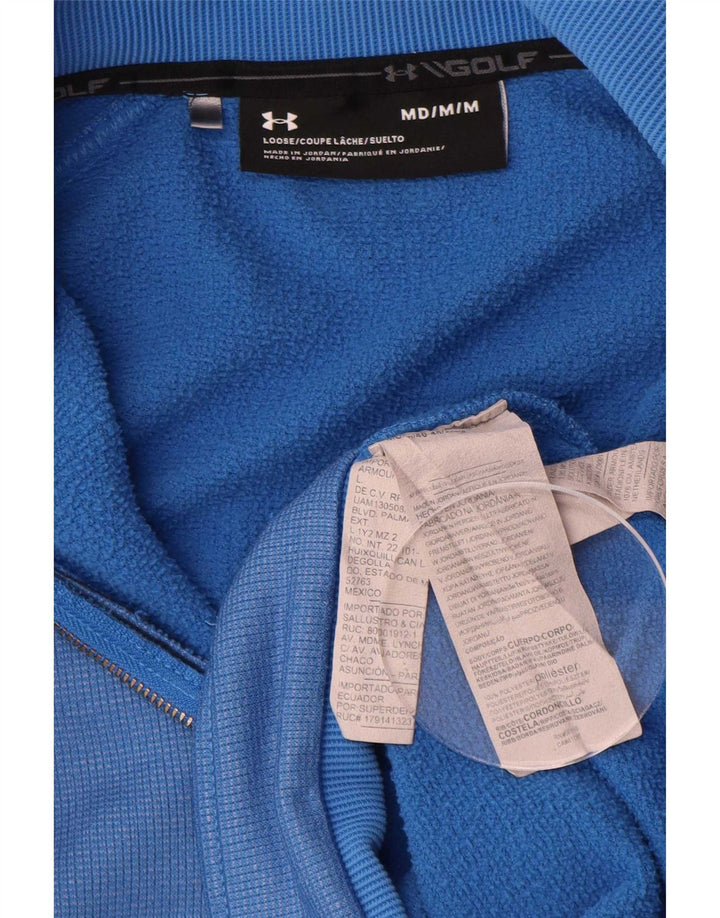 Under Armour Mens Zip Neck Sweatshirt Jumper Medium Blue Polyester