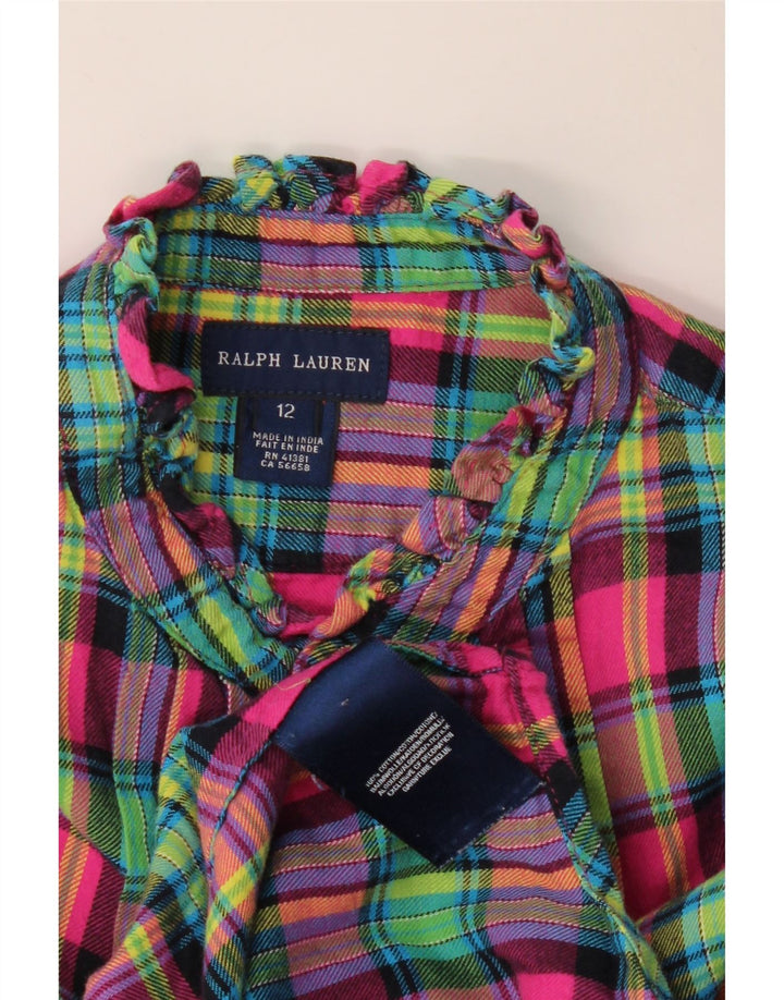 Ralph Lauren Girls Pullover Flannel Shirt 11-12 Years Multicoloured Cotton