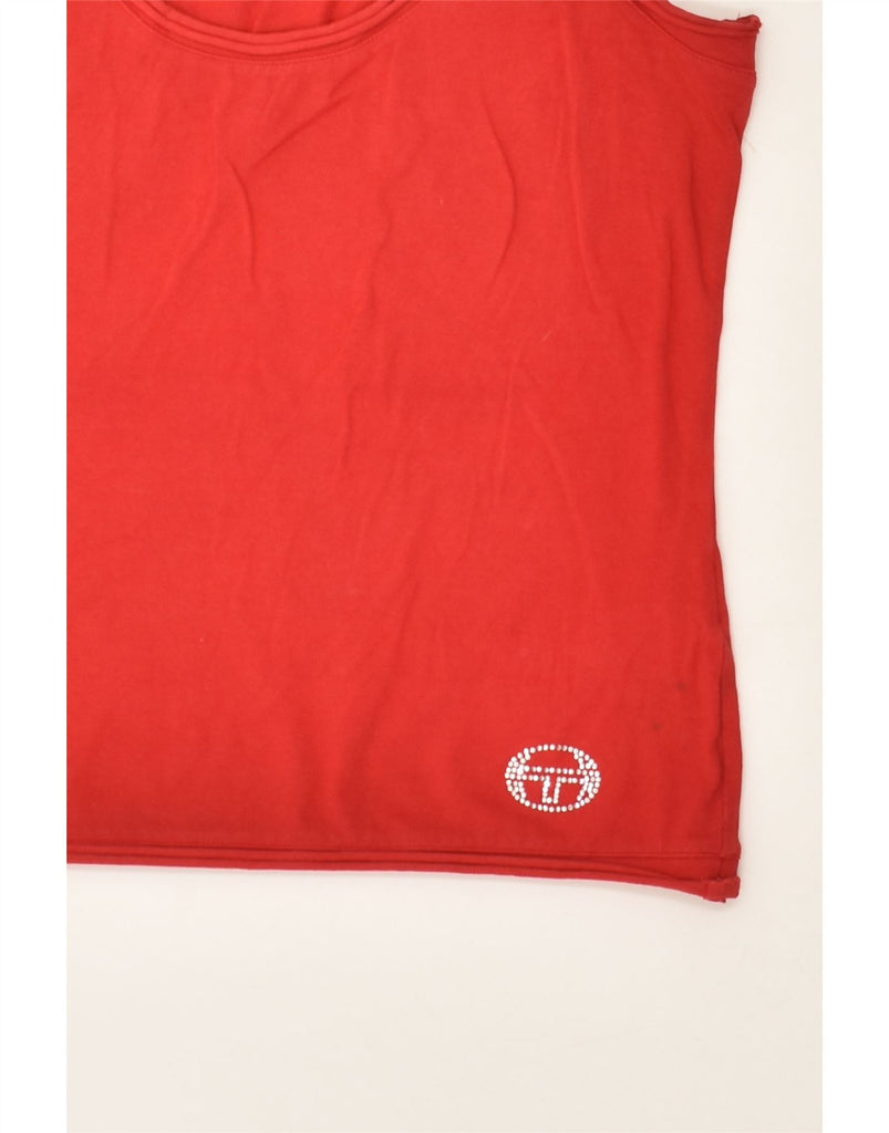 SERGIO TACCHINI Womens Crop Vest Top UK 10 Small Red Cotton | Vintage Sergio Tacchini | Thrift | Second-Hand Sergio Tacchini | Used Clothing | Messina Hembry 