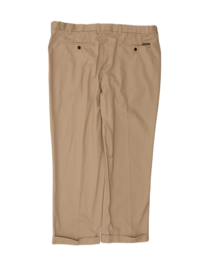 EDDIE BAUER Mens Pegged Straight Chino Trousers  W42 L31 Beige Cotton Vintage Eddie Bauer and Second-Hand Eddie Bauer from Messina Hembry 
