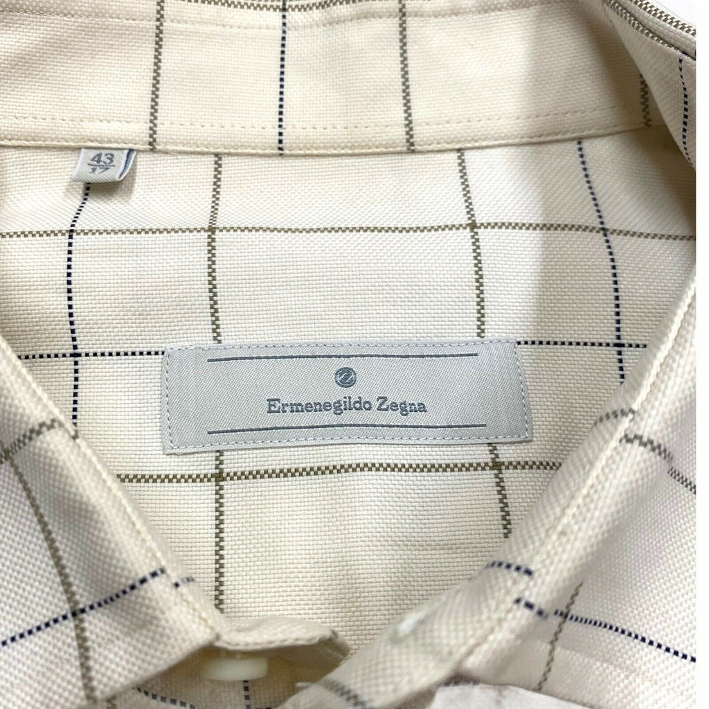 Ermenegildo Zegna Patterned Formal Shirt | Vintage Luxury Designer Off White VTG | Vintage Messina Hembry | Thrift | Second-Hand Messina Hembry | Used Clothing | Messina Hembry 