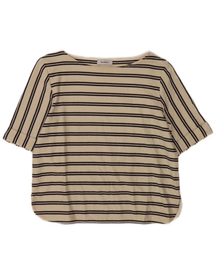 Max & Co. Womens Blouse Top UK 12 Medium Off White Striped
