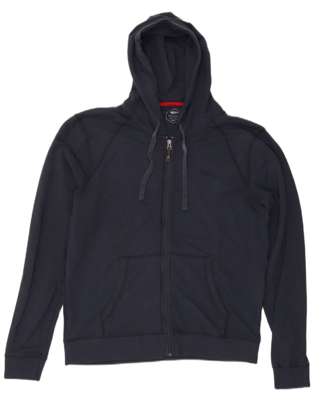 Weird Fish Mens Zip Hoodie Sweater Large Navy Blue Viscose