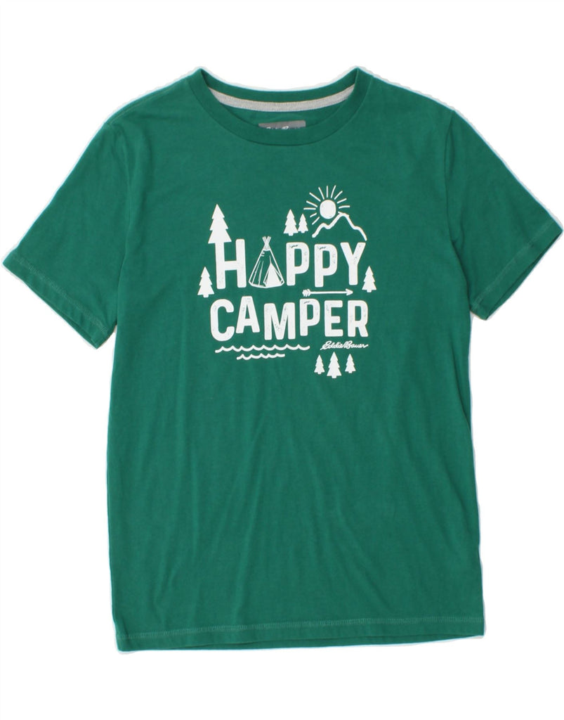 EDDIE BAUER Boys Graphic T-Shirt Top 10-11 Years Medium  Green Cotton Vintage Eddie Bauer and Second-Hand Eddie Bauer from Messina Hembry 