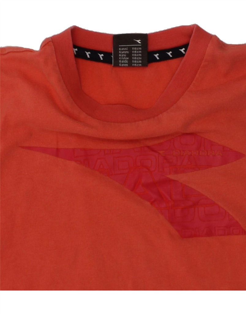 DIADORA Boys Graphic T-Shirt Top 5-6 Years Red Cotton | Vintage Diadora | Thrift | Second-Hand Diadora | Used Clothing | Messina Hembry 