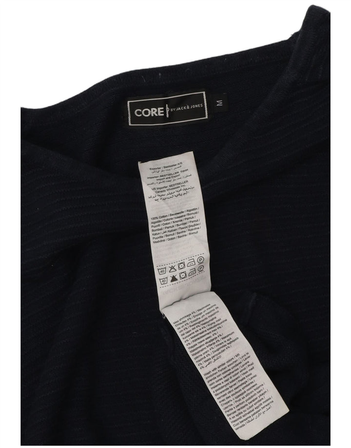Jack & Jones Mens Top Long Sleeve Medium Navy Blue Pinstripe Cotton