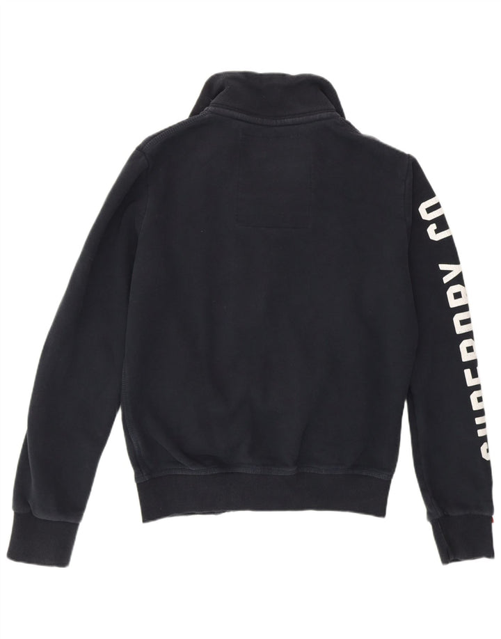 SUPERDRY Mens Graphic Sweatshirt Jumper Small Navy Blue Cotton