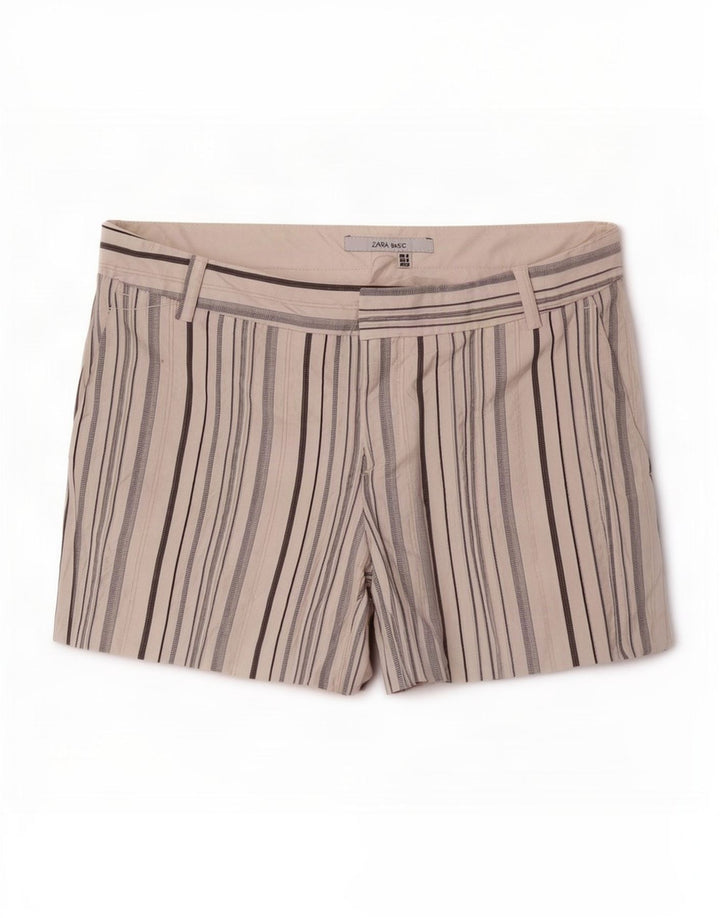 Zara Womens Chino Shorts Medium W28 White Striped Cotton