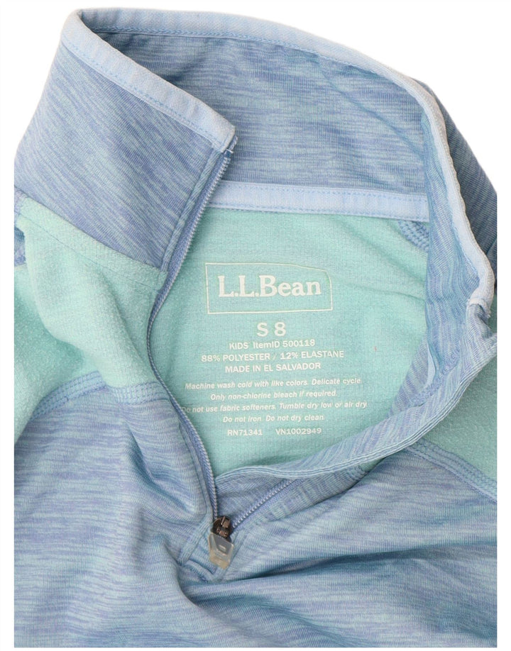 L.L.Bean Girls Pullover Tracksuit Top 7-8 Years Small Blue Colourblock