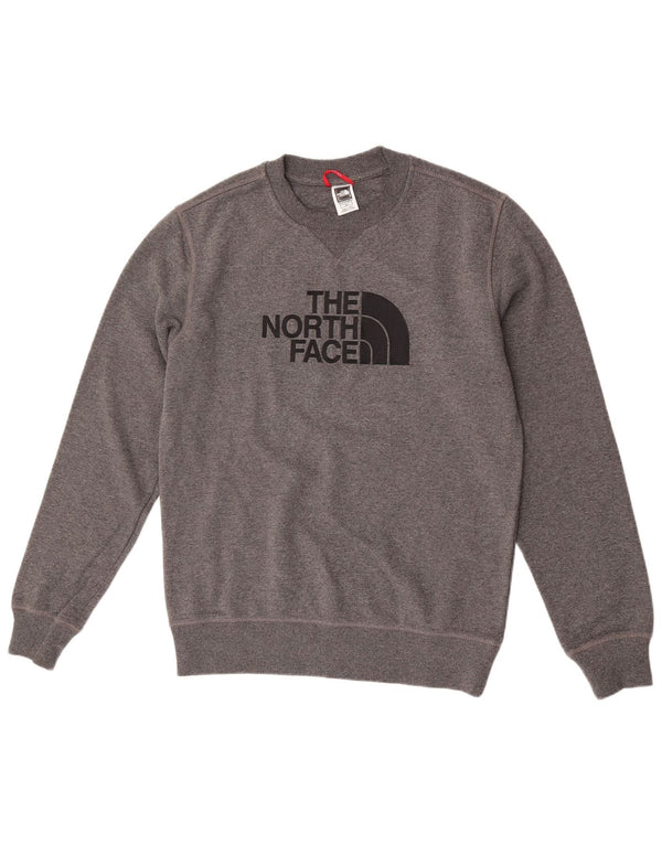 The North Face Mens Graphic Sweatshirt Jumper Small Grey Flecked Cotton