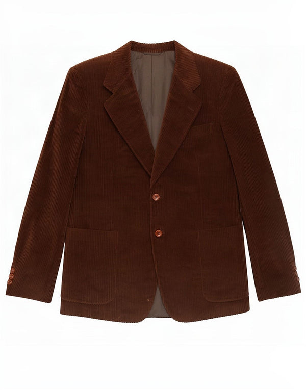 Corneliani Mens 2 Button Corduroy Blazer Jacket IT 50 Large Brown Cotton