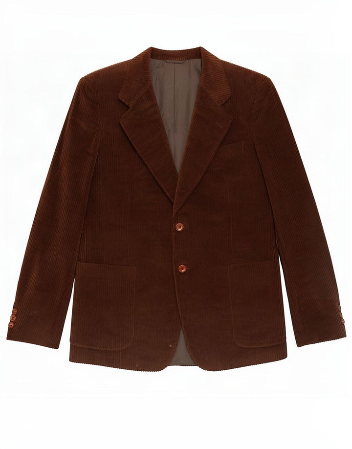 Corneliani Mens 2 Button Corduroy Blazer Jacket IT 50 Large Brown Cotton