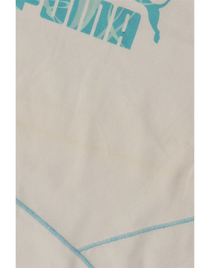 Puma Womens Graphic T-Shirt Top UK 14 Large White