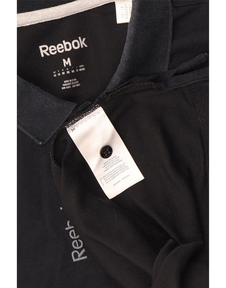 Reebok Mens Polo Shirt Medium Black Cotton