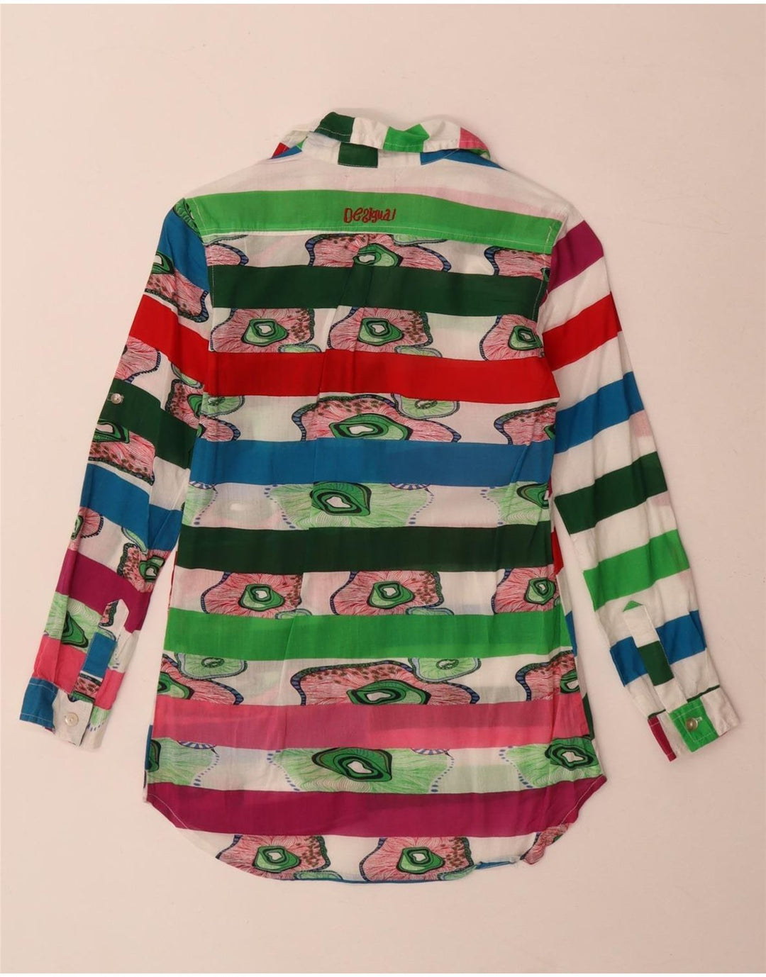 Desigual Girls Longline Fit Pullover Shirt 7-8 Years Multicoloured