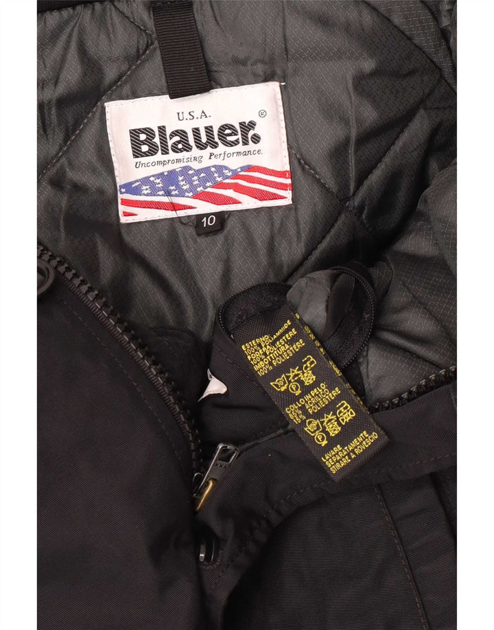 Blauer Boys Hooded Padded Bomber Jacket 9-10 Years Black Polyamide