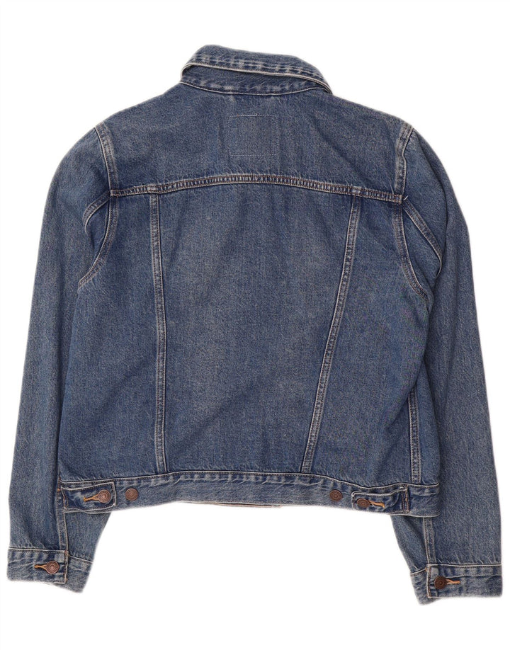 LEVI'S Womens Crop Denim Jacket UK 16 Large Blue