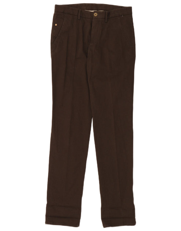 Massimo Dutti Mens Casual Fit Chino Trousers EU 38 Small W30 L34 Brown